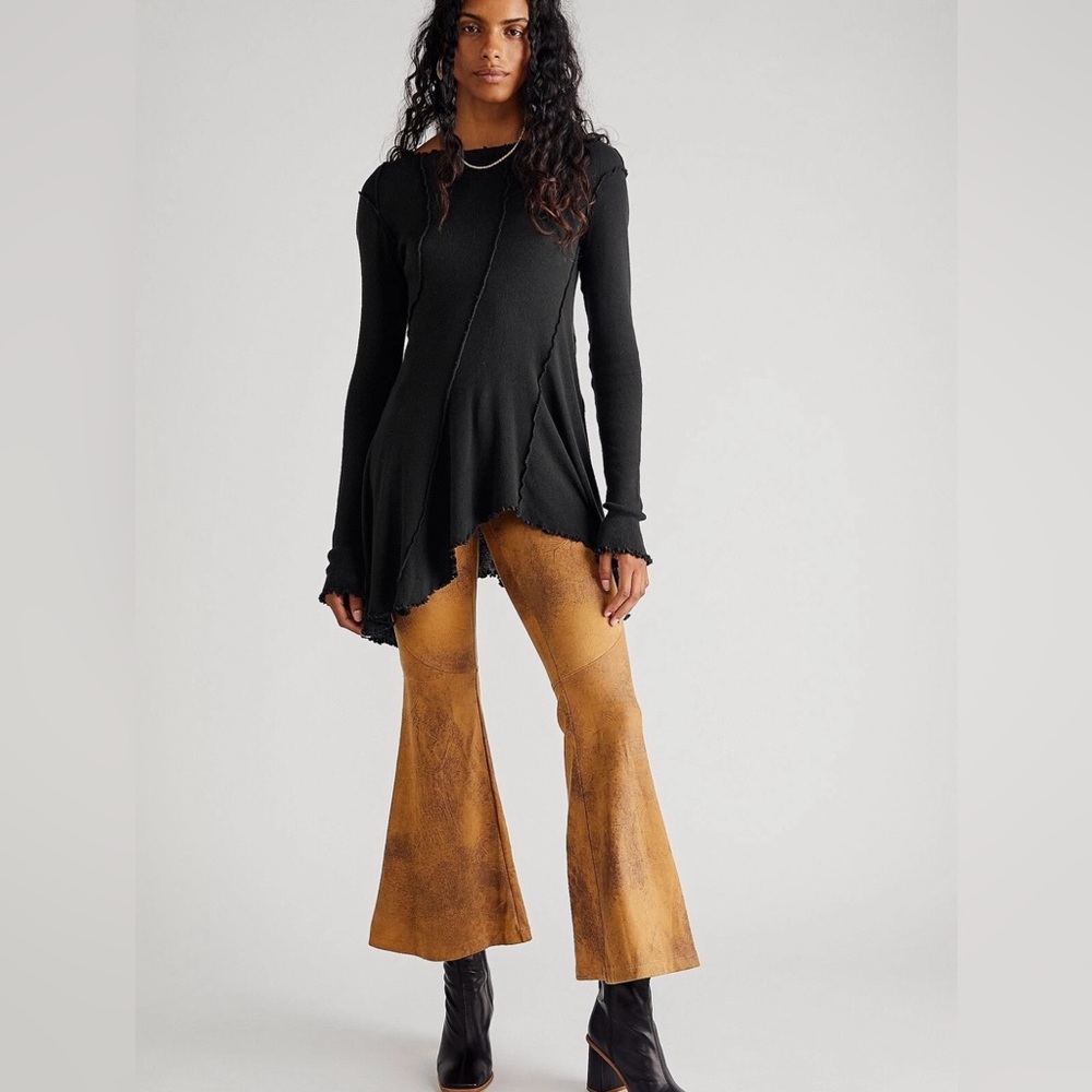 NWOT We the Free People Full Swing Raw Edge Charcoal Sz S